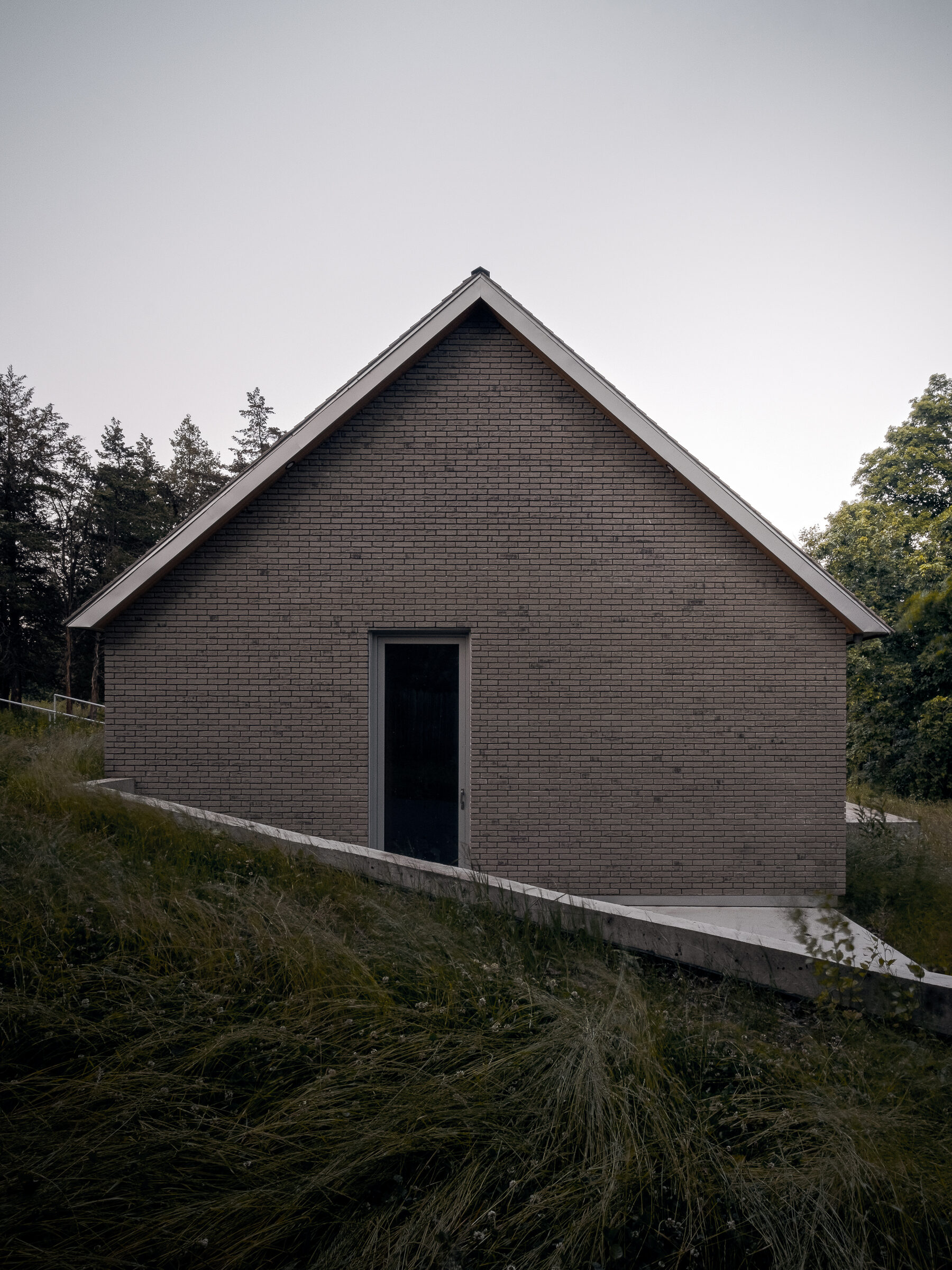 Brick gable end, dusk